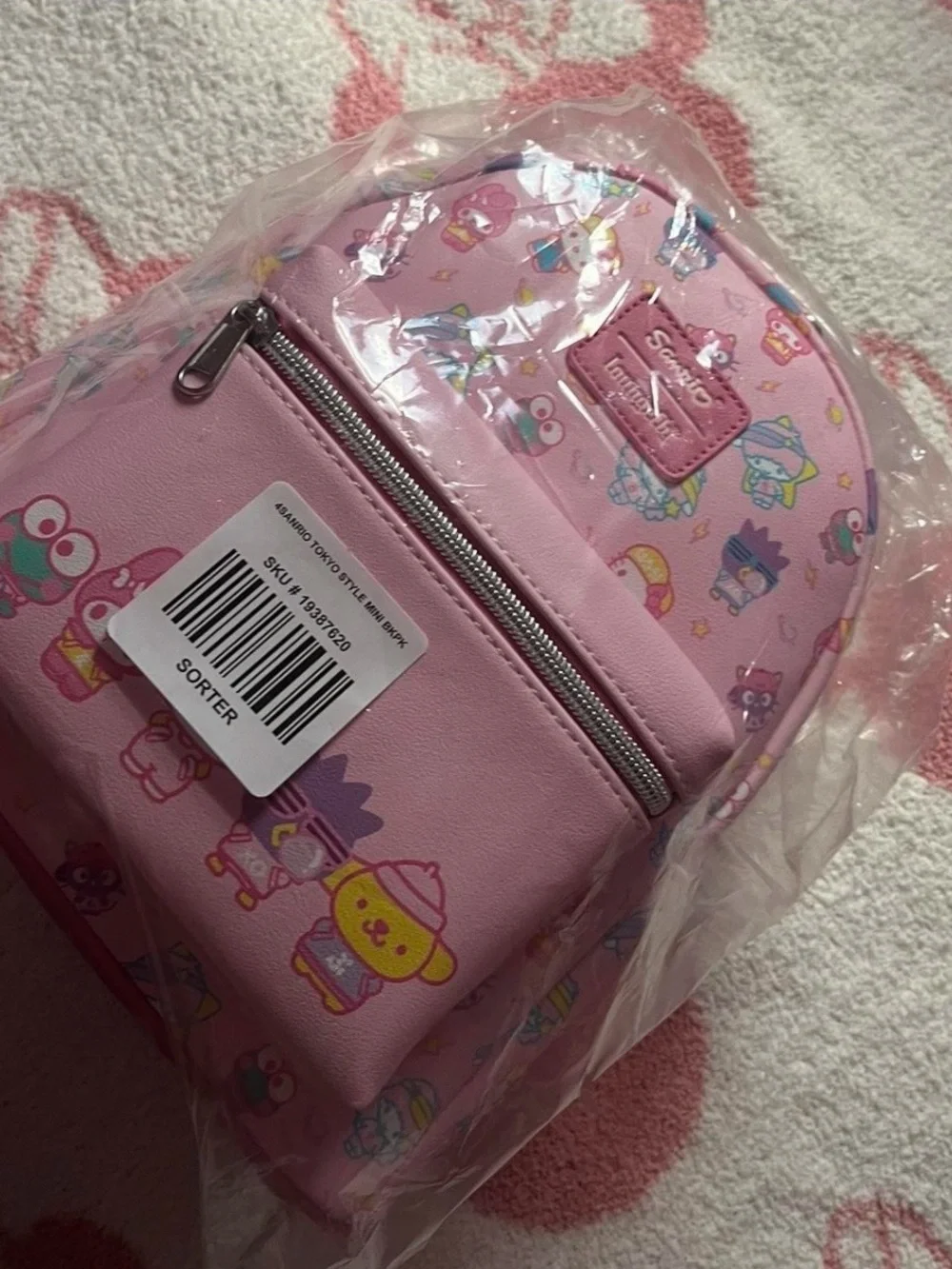 Loungefly Pink Sanrio Character Mini Backpack with Cartoon Print